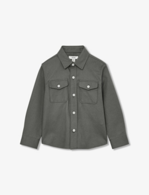REISS: Whisper Patch-Pocket Long-Sleeve Stretch-Cotton Shirt 9-13 Years