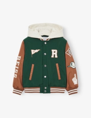 REISS: Home-Run Colour-Block Hooded Varsity Jacket 9-13 Years