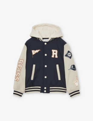 REISS: Home-Run Colour-Block Hooded Varsity Jacket 9-13 Years