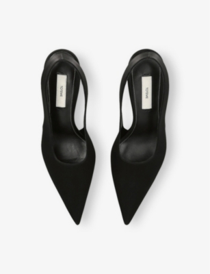 Totême Classic Leather Slingback Heels In Black