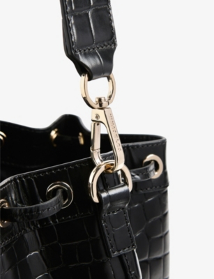 WHISTLES: Giulia croc-embossed leather bucket bag