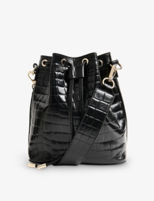 WHISTLES: Giulia croc-embossed leather bucket bag