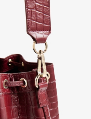 WHISTLES: Giulia croc-embossed leather bucket bag