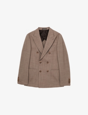 REISS: Belmont Double-Breasted Stretch-Woven Blazer
