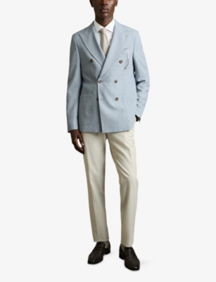 REISS: Belmont Double-Breasted Stretch-Woven Blazer