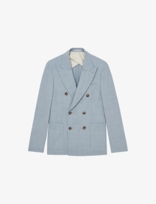 REISS: Belmont Double-Breasted Stretch-Woven Blazer