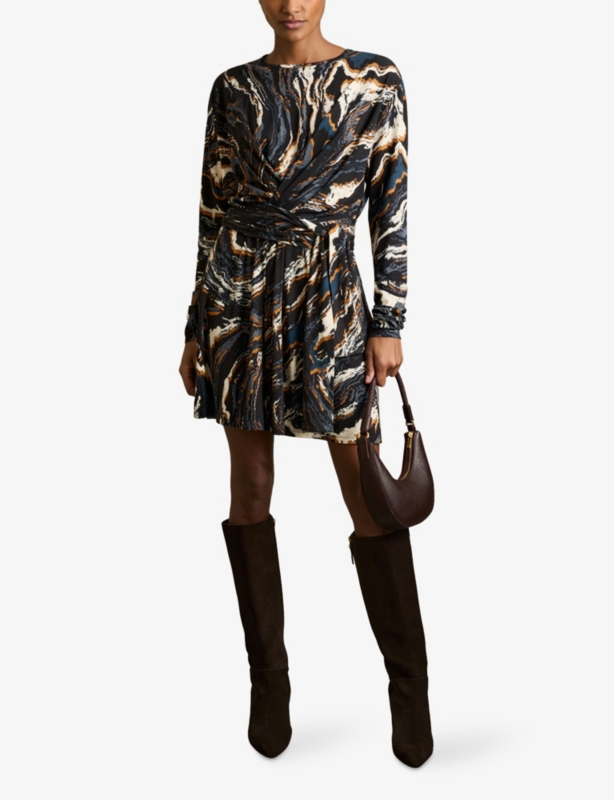 Jasmine Abstract-Print Stretch-Jersey Mini Dress