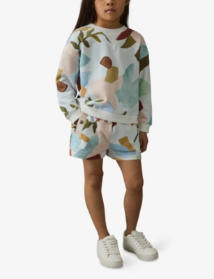 REISS: Abstract-Print Relaxed-Fit Two-Piece Cotton Set 4-9 Years