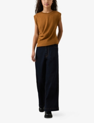 REISS SADIE SIDE-RUCHED JERSEY TOP  4-9 
