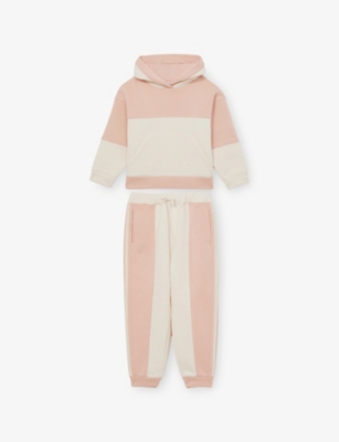 REISS: Colour-Block Cotton-Blend Hoody and Jogging Bottoms Set 4-13 Years