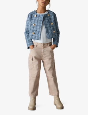 REISS OCEAN STRAIGHT-LEG PATCH-POCKET DENIM JEANS 4 