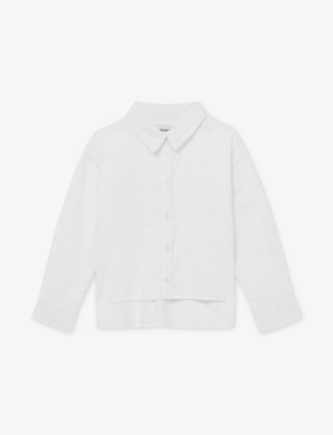 REISS KIARI BUTTON-DOWN LONG-SLEEVE COTTON SHIRT 9-13 