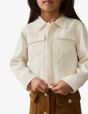 REISS: Joss Patch-Pocket Cropped Woven Shirt Jacket  4-13 years