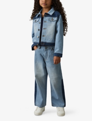 Reiss Briar Patchwork Denim Jacket 4-13 Years Blu