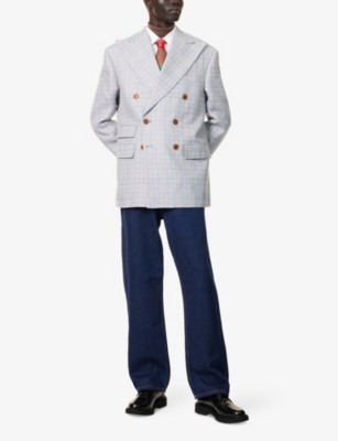VIVIENNE WESTWOOD: Db Niesen Check-Print Wool And Linen Blazer