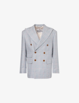 VIVIENNE WESTWOOD: Db Niesen Check-Print Wool And Linen Blazer