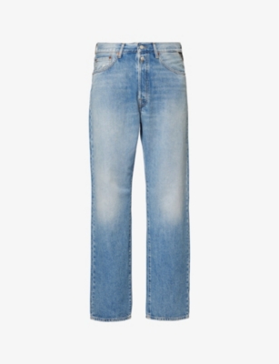 REPLAY: Whiskering straight-leg regular-fit denim jeans