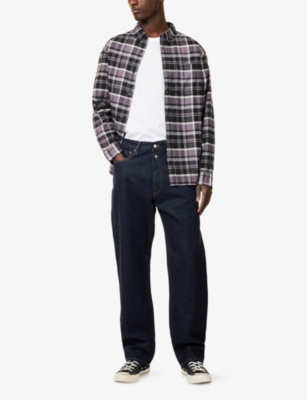 Replay Mens Dark Blue M9z1 Brand-patch Straight-leg Relaxed-fit Denim Jeans In Dark Blue
