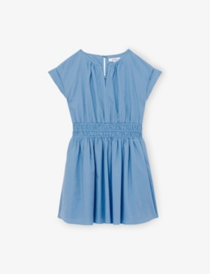 Shop Reiss Lena Short-sleeve Cotton Mini Dress 9-13