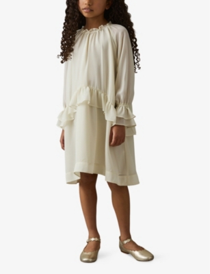 REISS: Lunar Frilled-Trim Woven Mini Dress 4-13 Years