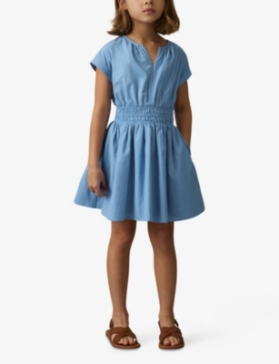 REISS: Bessie Pleated Cotton Mini Dress 4-9 Years