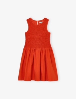 REISS: Annabella Shirred-Bodice Cotton Dress 4-9 Years
