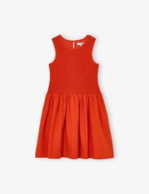 REISS: Annabella Shirred-Bodice Cotton Dress 9-13 Years