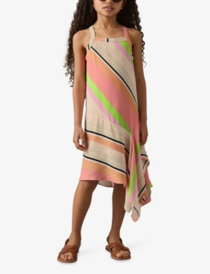 REISS STRIPED STRAPLESS WOVEN DRESS 9-13 