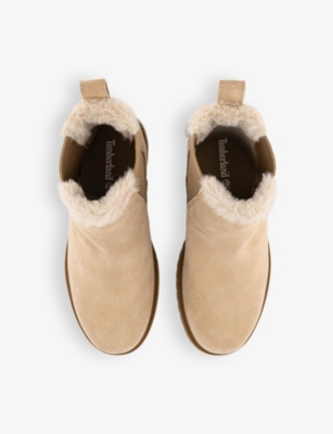 TIMBERLAND: Lyonsdale faux fur-lined suede Chelsea boots