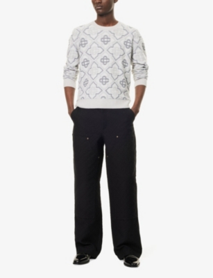 Monogram-Pattern Cotton-Blend Cargo Trousers