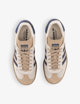 Adidas Originals Womens Adidas Gazelle Bold Brand-stripe Suede Low-top Trainers In Cream White Night Indigo