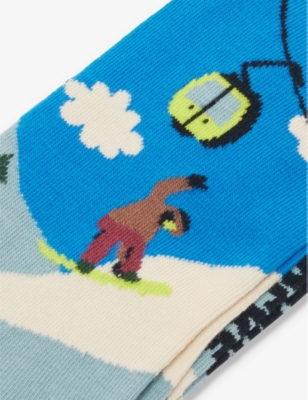 HAPPY SOCKS: Snowboard branded cotton-blend socks