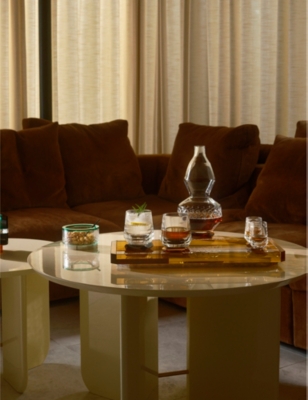 Reflections Copenhagen Shadow Crystal And Onyx Tray In Brown