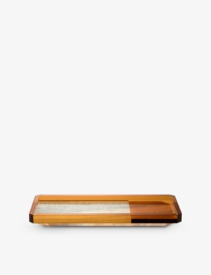 Reflections Copenhagen Shadow Crystal And Onyx Tray In Brown
