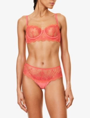 Allure half-cup embroidered mesh bra