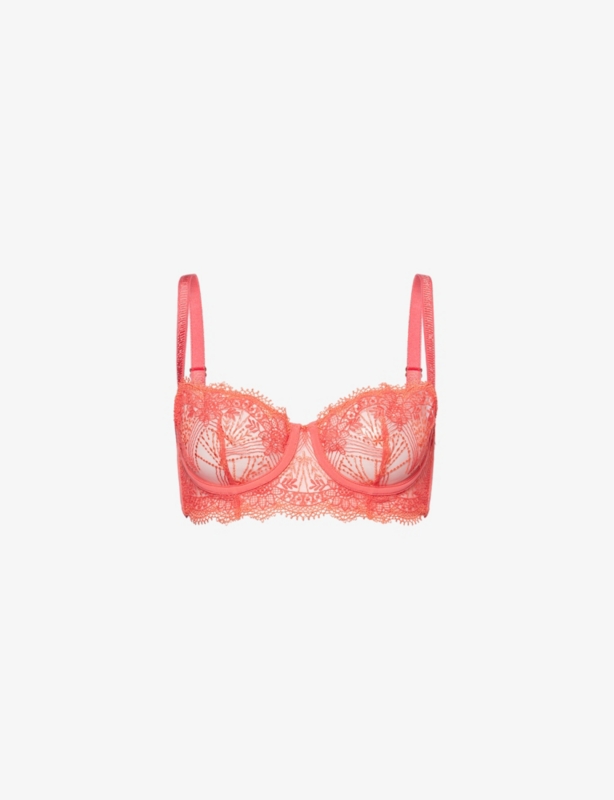 Allure half-cup embroidered mesh bra