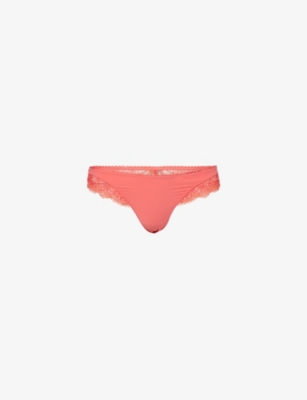 SIMONE PERELE: Allure embroidered woven thong