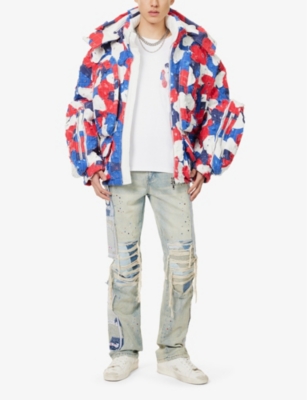 WHO DECIDES WAR BY EV BRAVADO: Detachable-hood distressed regular-fit cotton parka