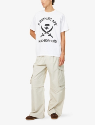 A BATHING APE: A Bathing Ape Bape x NBHD Logo-Print Cotton T-Shirt
