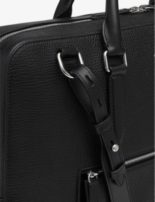Smythson Womens Ludlow Slim Leather Briefcase Black In Black