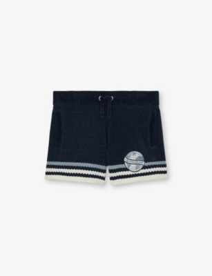 REISS: Mitchell Airlines Logo-Embroidered Chenille Shorts 9-13 Years