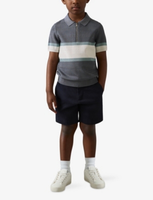 REISS: Grove Textured Knitted Polo Shirt 3-9 Years