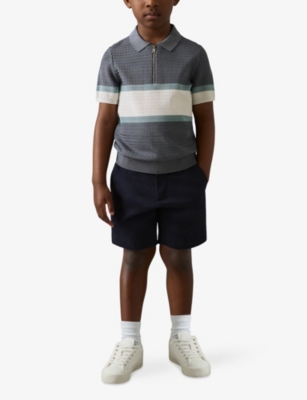 REISS: Grove Textured Knitted Polo Shirt 9-13 Years