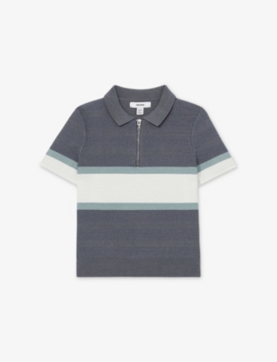 REISS: Grove Textured Knitted Polo Shirt 9-13 Years