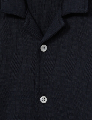 REISS: Elio Wave-Jacquard-Weave Stretch-Woven Shirt 3-8 Years