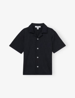 REISS: Elio Wave-Jacquard-Weave Stretch-Woven Shirt 3-8 Years
