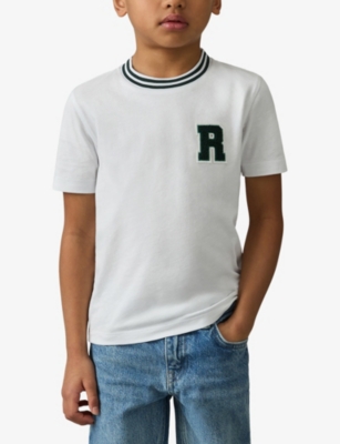 Reiss White 9-13 Yrs Cotton Letter Patch T-shirt
