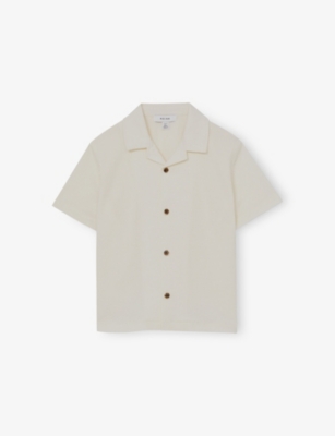 REISS: Hunt Textured-Weave Stretch-Woven Shirt 3-9 Years
