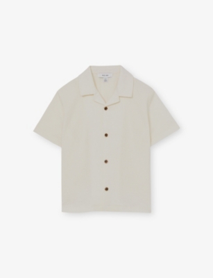 REISS: Hunt Textured Cuban Collar Woven Shirt 9-13 Years