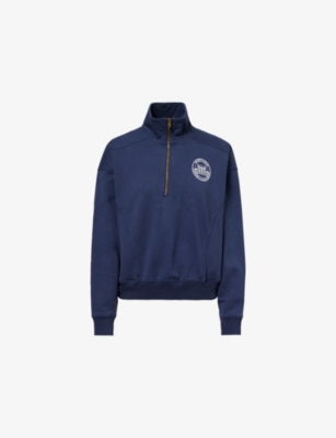 SPORTY & RICH: Country Resort quarter-zip cotton-jersey sweatshirt